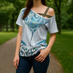 New Zealand Manta Ray Tattoo Cross Shoulder Shirt Aotearoa Maori Haehae Paua Shell - Aussie Hoodie