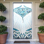 New Zealand Manta Ray Tattoo Door Cover Aotearoa Maori Haehae Paua Shell - Aussie Hoodie