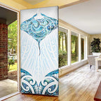 New Zealand Manta Ray Tattoo Door Cover Aotearoa Maori Haehae Paua Shell - Aussie Hoodie