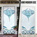 New Zealand Manta Ray Tattoo Door Cover Aotearoa Maori Haehae Paua Shell - Aussie Hoodie