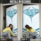 New Zealand Manta Ray Tattoo Door Cover Aotearoa Maori Haehae Paua Shell - Aussie Hoodie