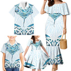 New Zealand Manta Ray Tattoo Family Matching Mermaid Dress and Hawaiian Shirt Aotearoa Maori Haehae Paua Shell - Aussie Hoodie