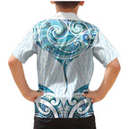 New Zealand Manta Ray Tattoo Family Matching Mermaid Dress and Hawaiian Shirt Aotearoa Maori Haehae Paua Shell - Aussie Hoodie