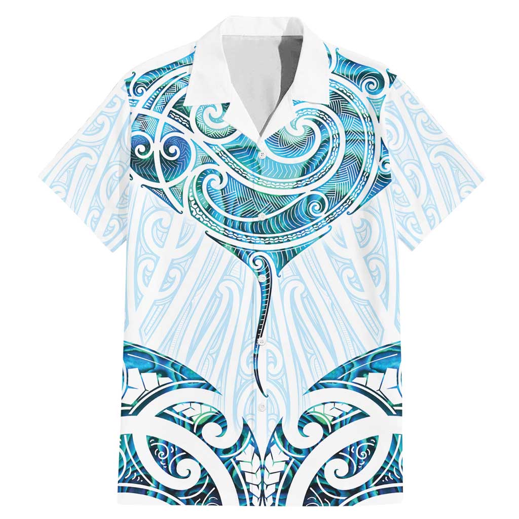 New Zealand Manta Ray Tattoo Family Matching Mermaid Dress and Hawaiian Shirt Aotearoa Maori Haehae Paua Shell - Aussie Hoodie