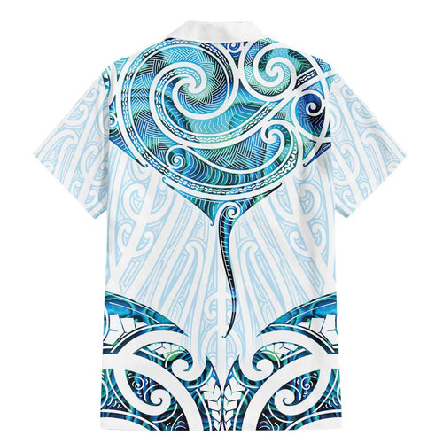 New Zealand Manta Ray Tattoo Family Matching Mermaid Dress and Hawaiian Shirt Aotearoa Maori Haehae Paua Shell - Aussie Hoodie