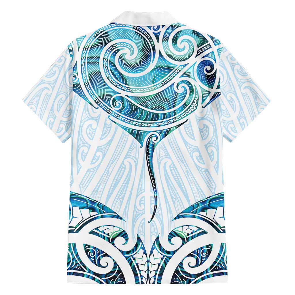 New Zealand Manta Ray Tattoo Family Matching Off Shoulder Maxi Dress and Hawaiian Shirt Aotearoa Maori Haehae Paua Shell - Aussie Hoodie