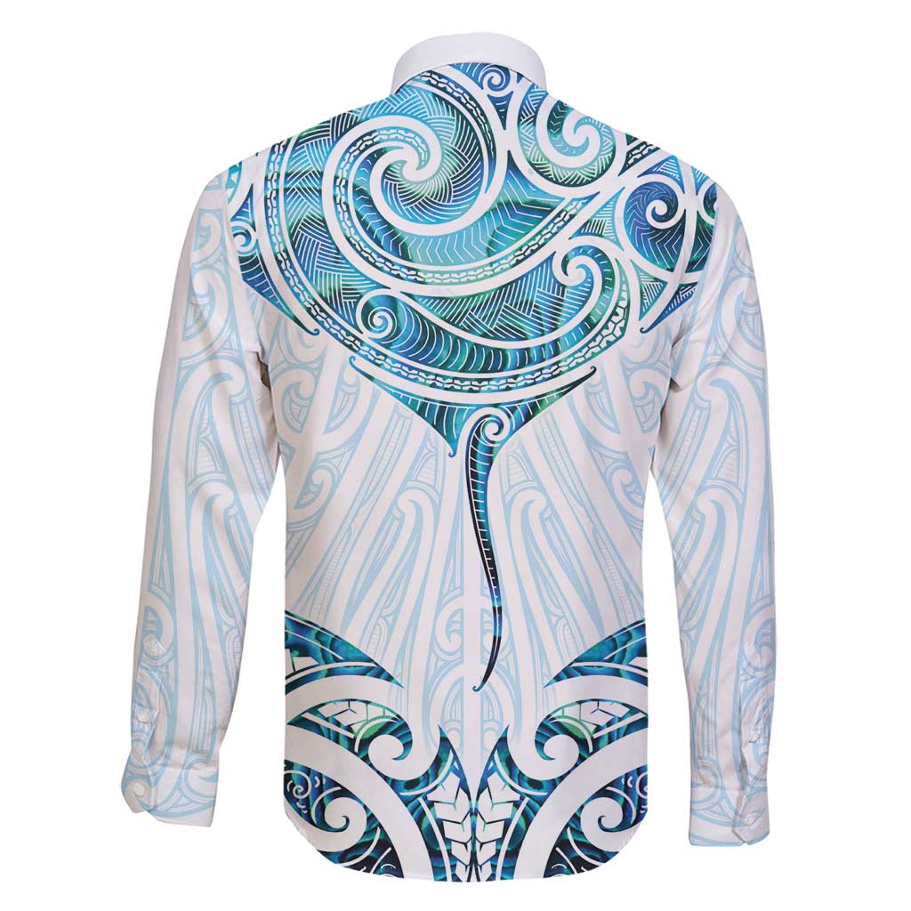 New Zealand Manta Ray Tattoo Family Matching Off Shoulder Maxi Dress and Hawaiian Shirt Aotearoa Maori Haehae Paua Shell - Aussie Hoodie