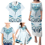 New Zealand Manta Ray Tattoo Family Matching Puletasi and Hawaiian Shirt Aotearoa Maori Haehae Paua Shell - Aussie Hoodie