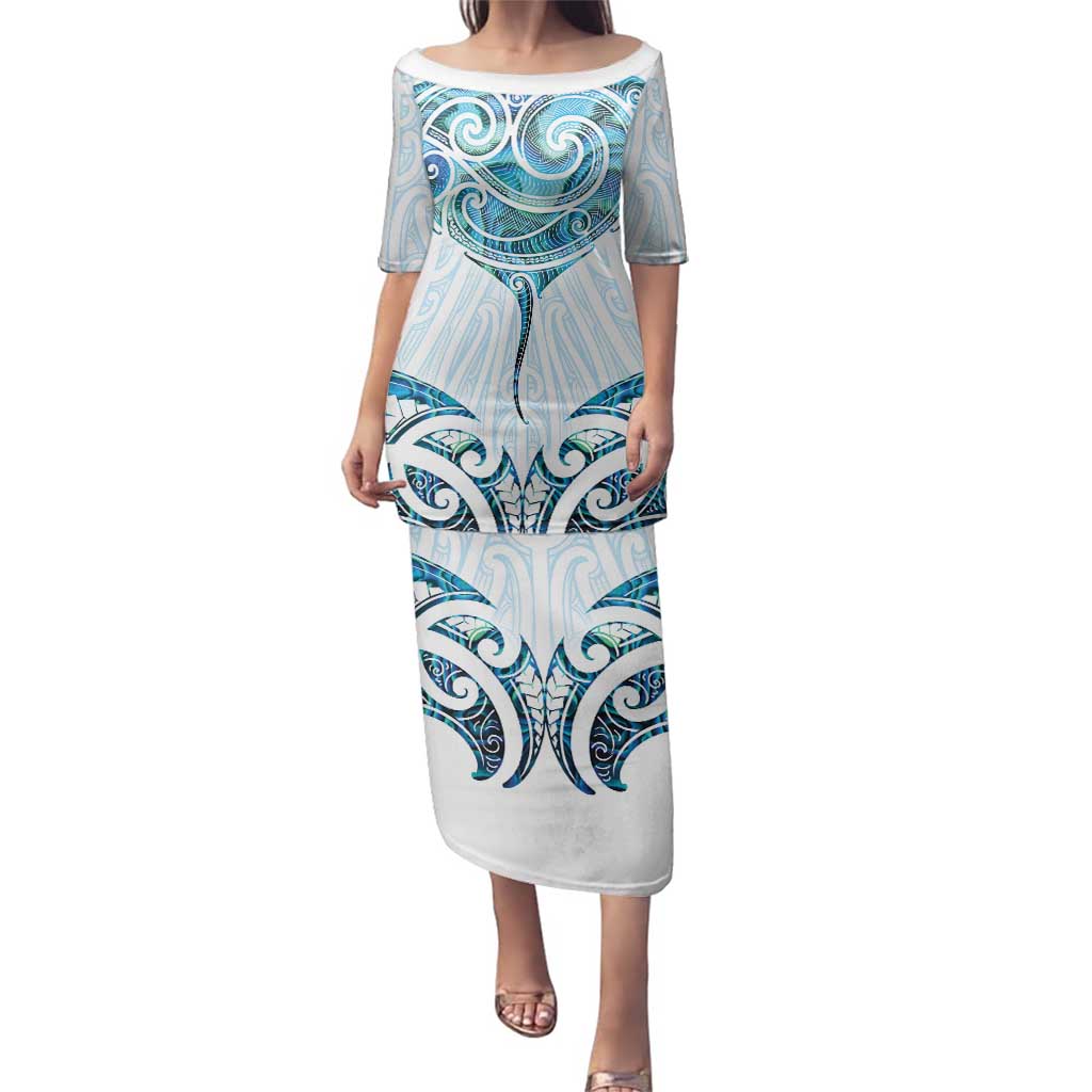 New Zealand Manta Ray Tattoo Family Matching Puletasi and Hawaiian Shirt Aotearoa Maori Haehae Paua Shell - Aussie Hoodie