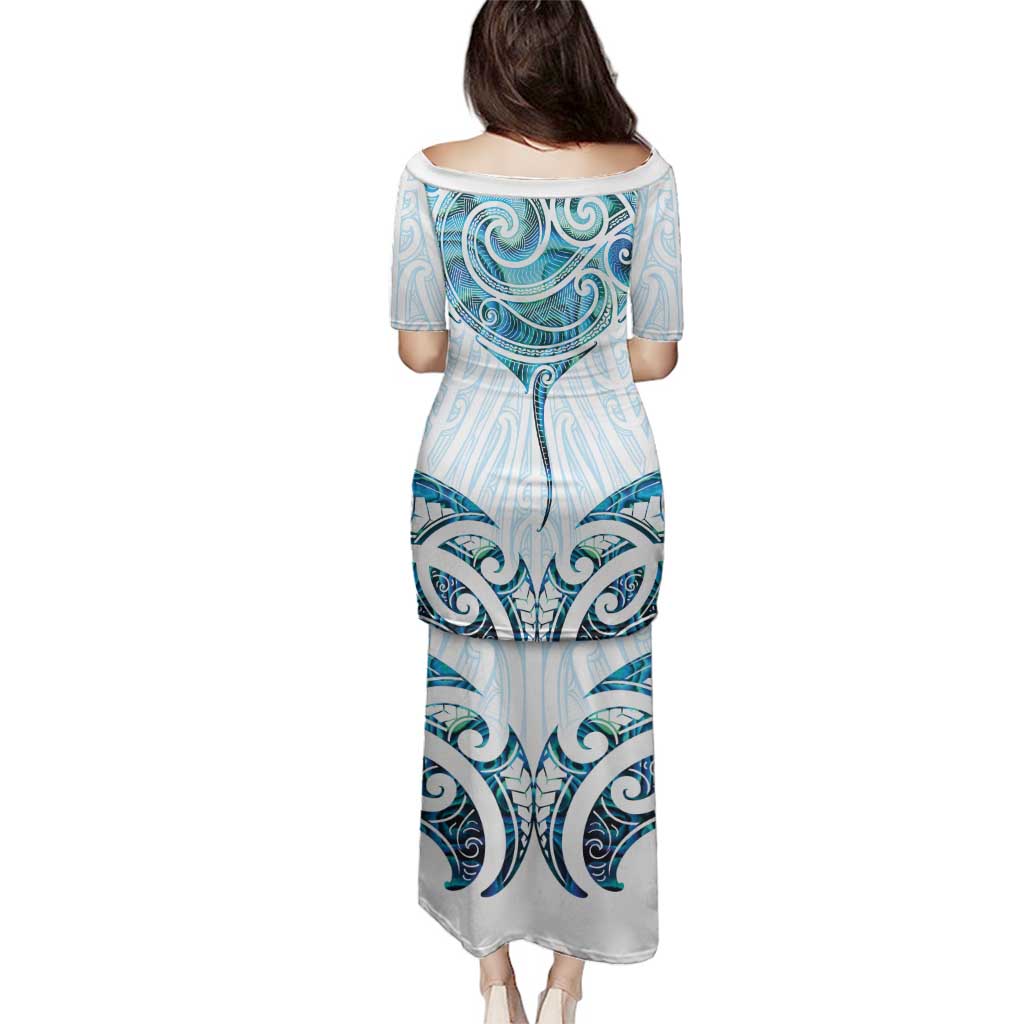 New Zealand Manta Ray Tattoo Family Matching Puletasi and Hawaiian Shirt Aotearoa Maori Haehae Paua Shell - Aussie Hoodie