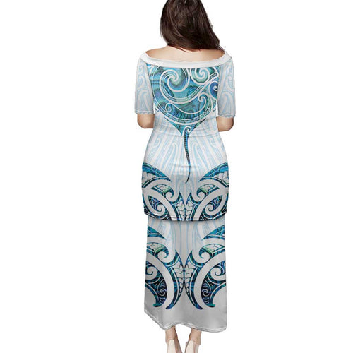 New Zealand Manta Ray Tattoo Family Matching Puletasi and Hawaiian Shirt Aotearoa Maori Haehae Paua Shell - Aussie Hoodie