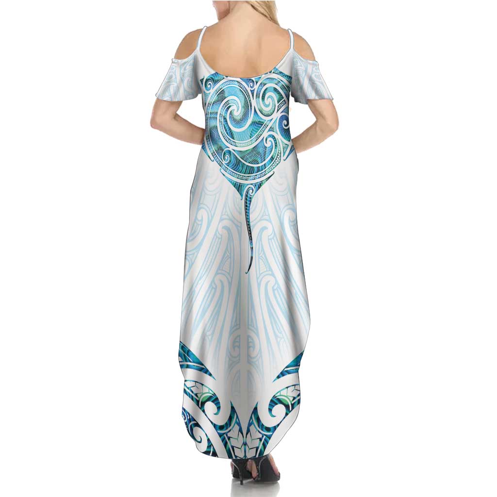 New Zealand Manta Ray Tattoo Family Matching Summer Maxi Dress and Hawaiian Shirt Aotearoa Maori Haehae Paua Shell - Aussie Hoodie