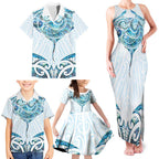 New Zealand Manta Ray Tattoo Family Matching Tank Maxi Dress and Hawaiian Shirt Aotearoa Maori Haehae Paua Shell - Aussie Hoodie