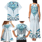 New Zealand Manta Ray Tattoo Family Matching Tank Maxi Dress and Hawaiian Shirt Aotearoa Maori Haehae Paua Shell - Aussie Hoodie