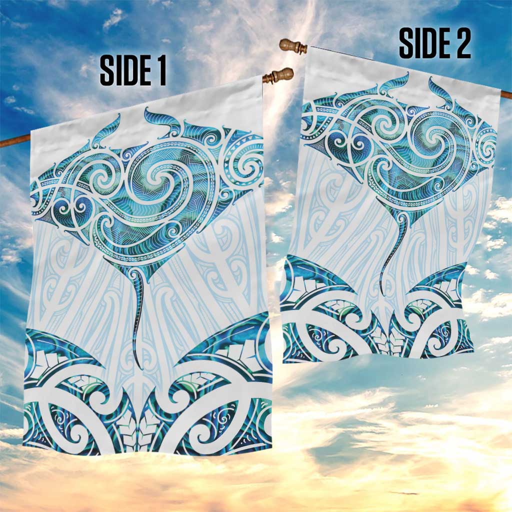 New Zealand Manta Ray Tattoo Garden Flag Aotearoa Maori Haehae Paua Shell - Aussie Hoodie