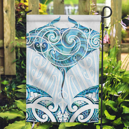 New Zealand Manta Ray Tattoo Garden Flag Aotearoa Maori Haehae Paua Shell - Aussie Hoodie