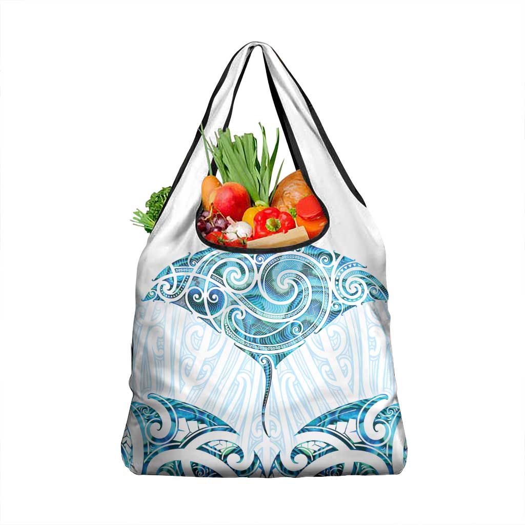 New Zealand Manta Ray Tattoo Grocery Bag Aotearoa Maori Haehae Paua Shell - Aussie Hoodie