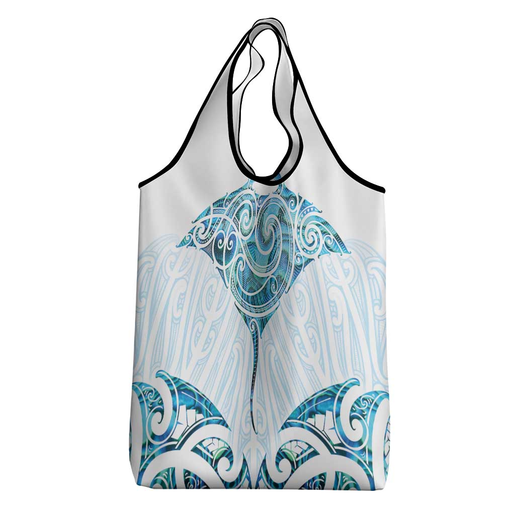 New Zealand Manta Ray Tattoo Grocery Bag Aotearoa Maori Haehae Paua Shell - Aussie Hoodie