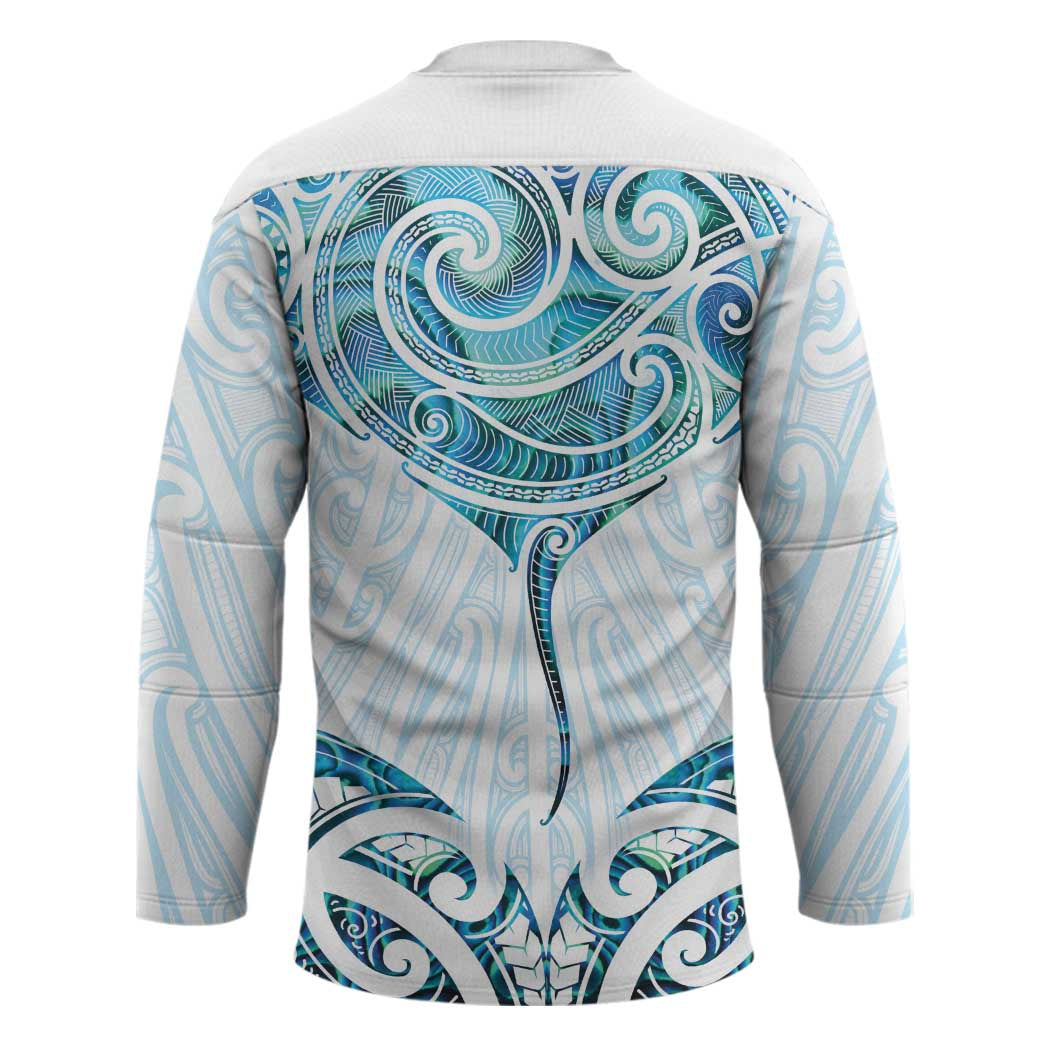 New Zealand Manta Ray Tattoo Hockey Jersey Aotearoa Maori Haehae Paua Shell - Aussie Hoodie