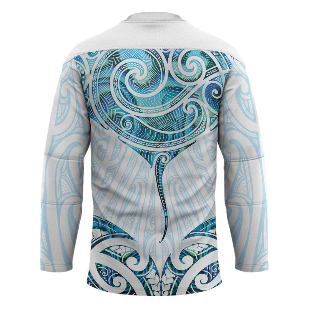 New Zealand Manta Ray Tattoo Hockey Jersey Aotearoa Maori Haehae Paua Shell - Aussie Hoodie