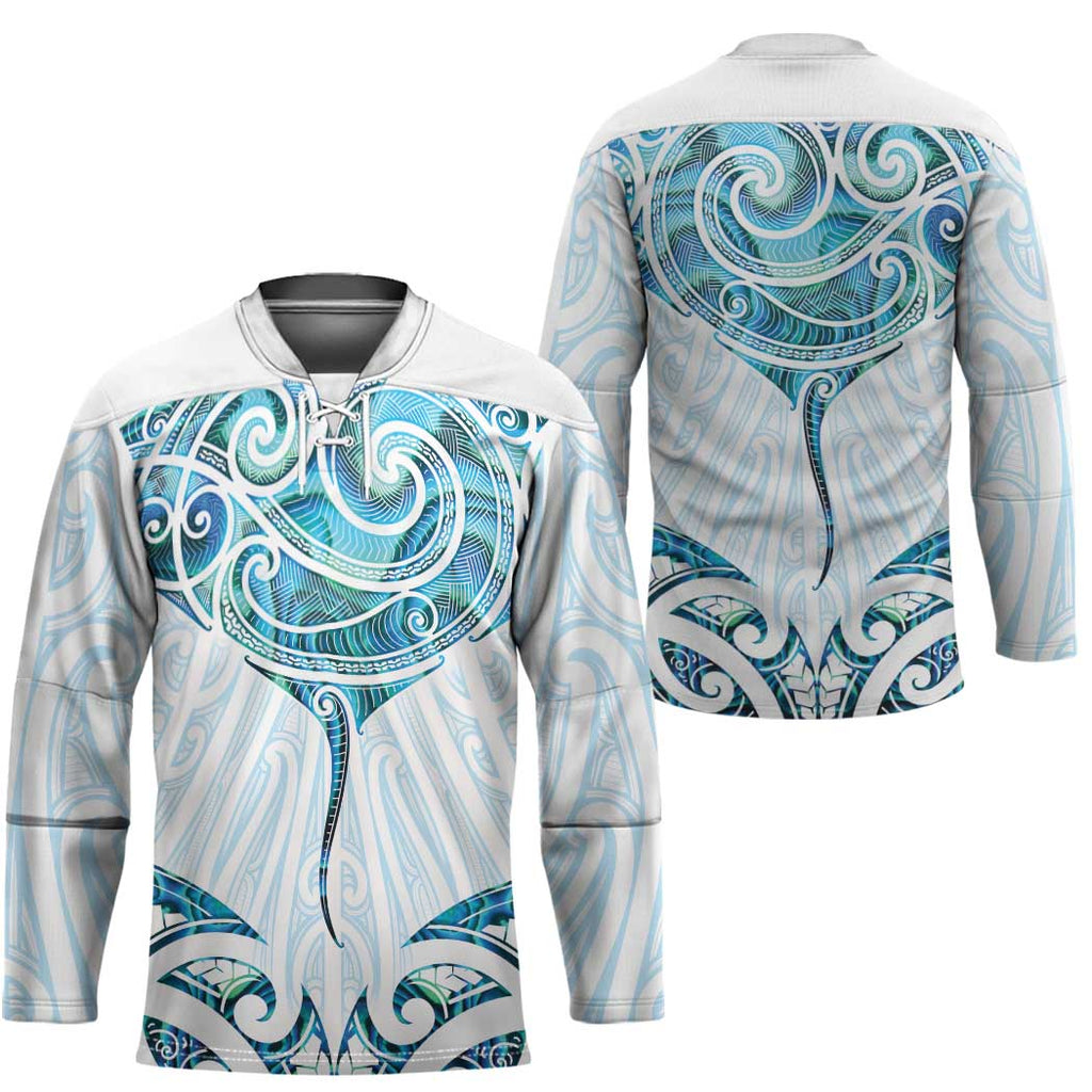 New Zealand Manta Ray Tattoo Hockey Jersey Aotearoa Maori Haehae Paua Shell - Aussie Hoodie