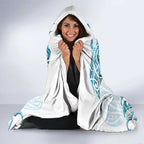 New Zealand Manta Ray Tattoo Hooded Blanket Aotearoa Maori Haehae Paua Shell - Aussie Hoodie
