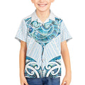 New Zealand Manta Ray Tattoo Kid Hawaiian Shirt Aotearoa Maori Haehae Paua Shell - Aussie Hoodie