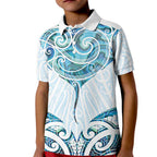New Zealand Manta Ray Tattoo Kid Polo Shirt Aotearoa Maori Haehae Paua Shell - Aussie Hoodie