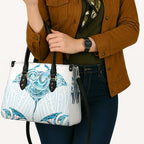 New Zealand Manta Ray Tattoo Leather Bag Aotearoa Maori Haehae Paua Shell - Aussie Hoodie