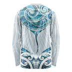 New Zealand Manta Ray Tattoo Long Sleeve Shirt Aotearoa Maori Haehae Paua Shell - Aussie Hoodie