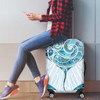 New Zealand Manta Ray Tattoo Luggage Cover Aotearoa Maori Haehae Paua Shell - Aussie Hoodie