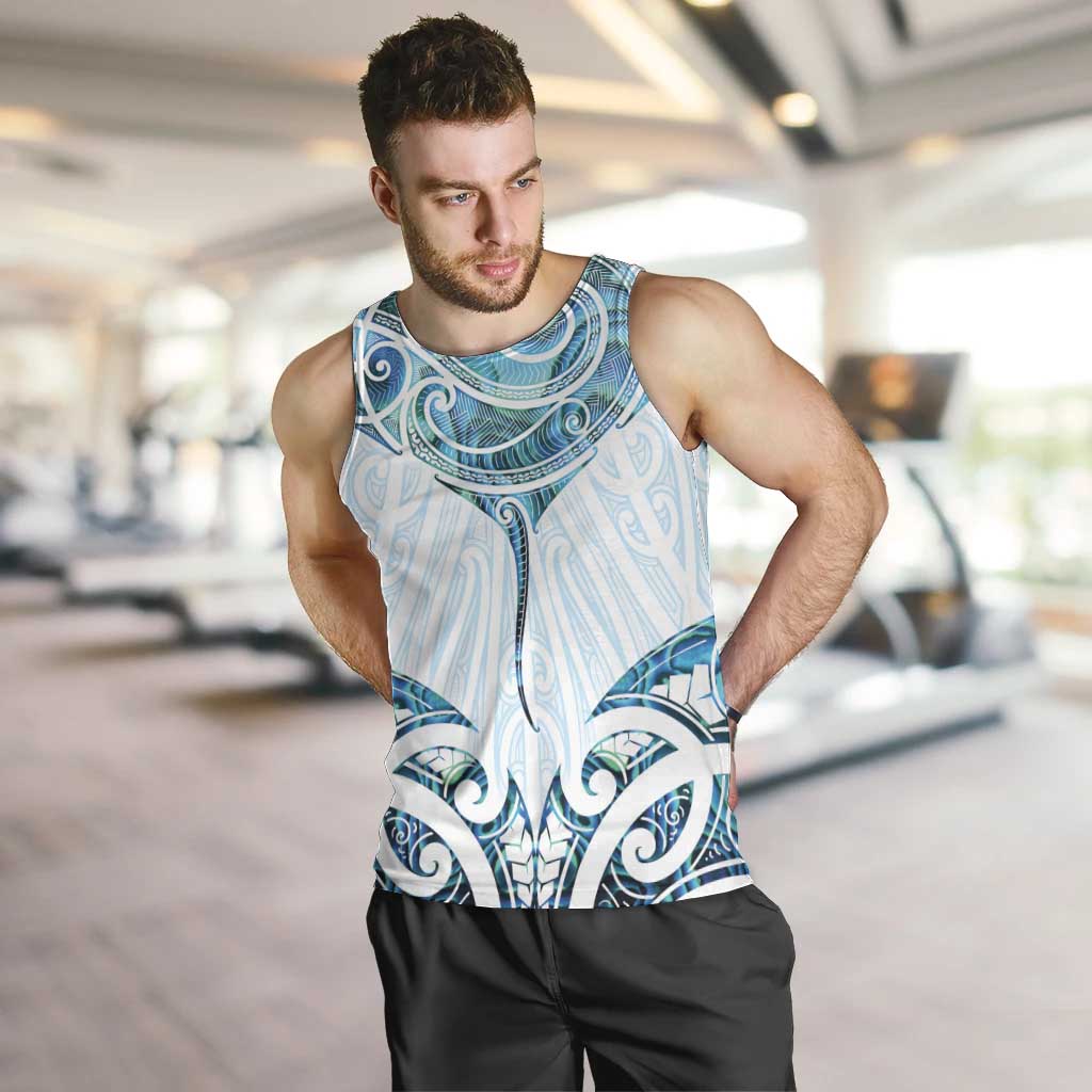 New Zealand Manta Ray Tattoo Men Tank Top Aotearoa Maori Haehae Paua Shell - Aussie Hoodie