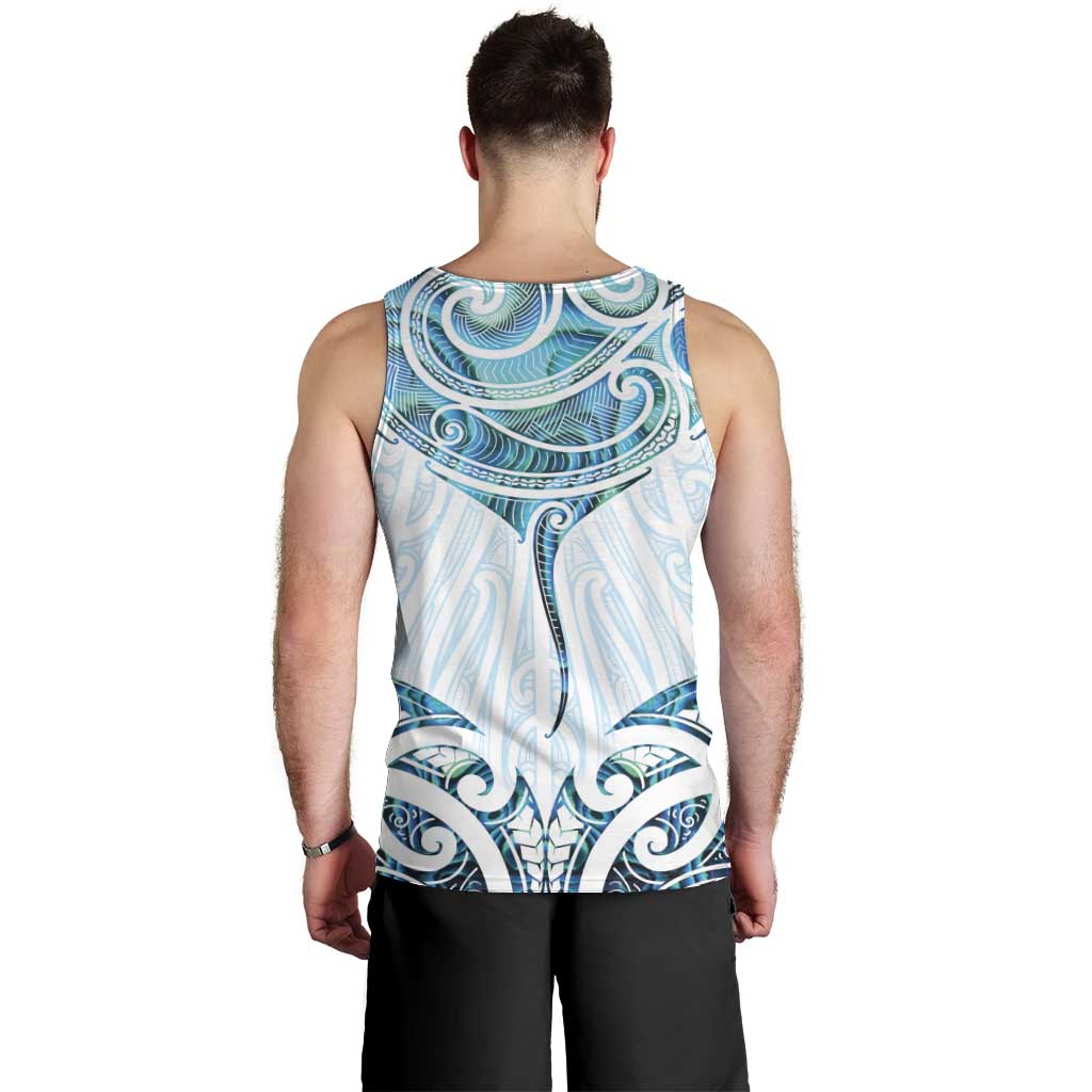 New Zealand Manta Ray Tattoo Men Tank Top Aotearoa Maori Haehae Paua Shell - Aussie Hoodie
