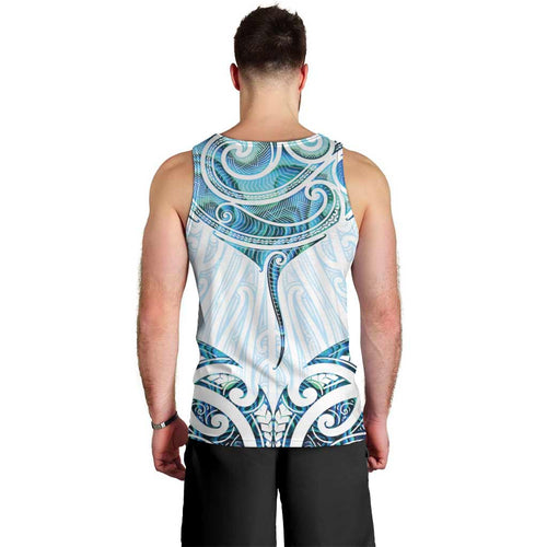 New Zealand Manta Ray Tattoo Men Tank Top Aotearoa Maori Haehae Paua Shell - Aussie Hoodie