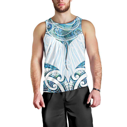 New Zealand Manta Ray Tattoo Men Tank Top Aotearoa Maori Haehae Paua Shell - Aussie Hoodie