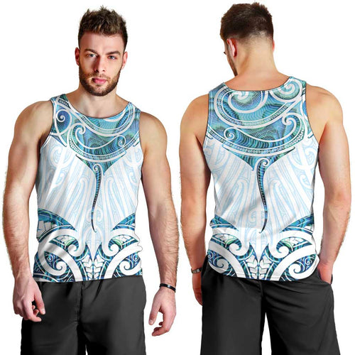 New Zealand Manta Ray Tattoo Men Tank Top Aotearoa Maori Haehae Paua Shell - Aussie Hoodie