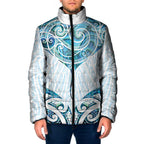 New Zealand Manta Ray Tattoo Padded Jacket Aotearoa Maori Haehae Paua Shell - Aussie Hoodie