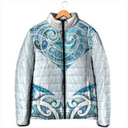 New Zealand Manta Ray Tattoo Padded Jacket Aotearoa Maori Haehae Paua Shell - Aussie Hoodie
