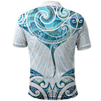 New Zealand Manta Ray Tattoo Polo Shirt Aotearoa Maori Haehae Paua Shell - Aussie Hoodie