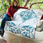 New Zealand Manta Ray Tattoo Quilt Aotearoa Maori Haehae Paua Shell - Aussie Hoodie