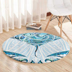 New Zealand Manta Ray Tattoo Round Carpet Aotearoa Maori Haehae Paua Shell - Aussie Hoodie