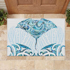 New Zealand Manta Ray Tattoo Rubber Doormat Aotearoa Maori Haehae Paua Shell - Aussie Hoodie