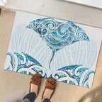 New Zealand Manta Ray Tattoo Rubber Doormat Aotearoa Maori Haehae Paua Shell - Aussie Hoodie