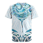 New Zealand Manta Ray Tattoo Rugby Jersey Aotearoa Maori Haehae Paua Shell - Aussie Hoodie