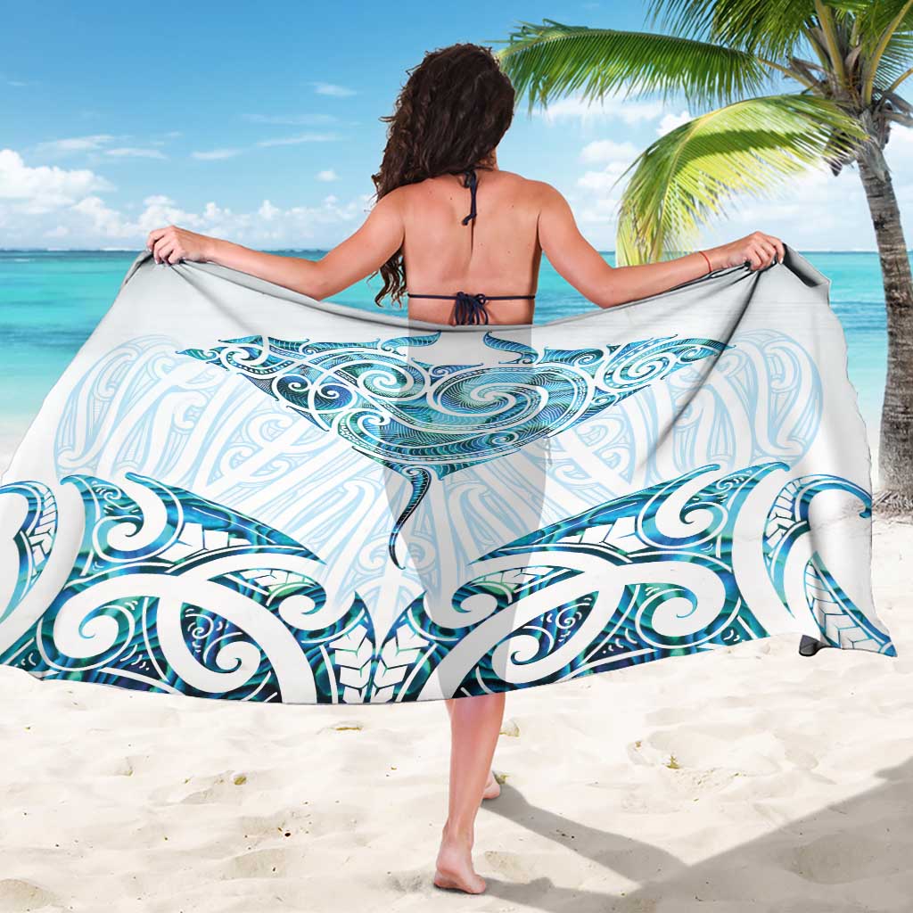 New Zealand Manta Ray Tattoo Sarong Aotearoa Maori Haehae Paua Shell - Aussie Hoodie