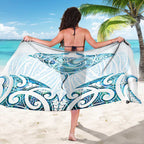 New Zealand Manta Ray Tattoo Sarong Aotearoa Maori Haehae Paua Shell - Aussie Hoodie