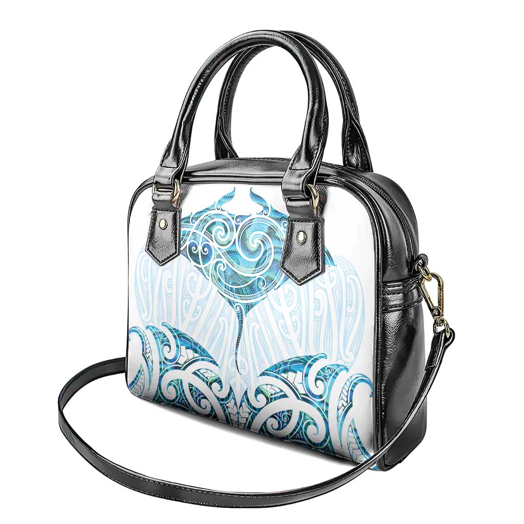 New Zealand Manta Ray Tattoo Shoulder Handbag Aotearoa Maori Haehae Paua Shell - Aussie Hoodie