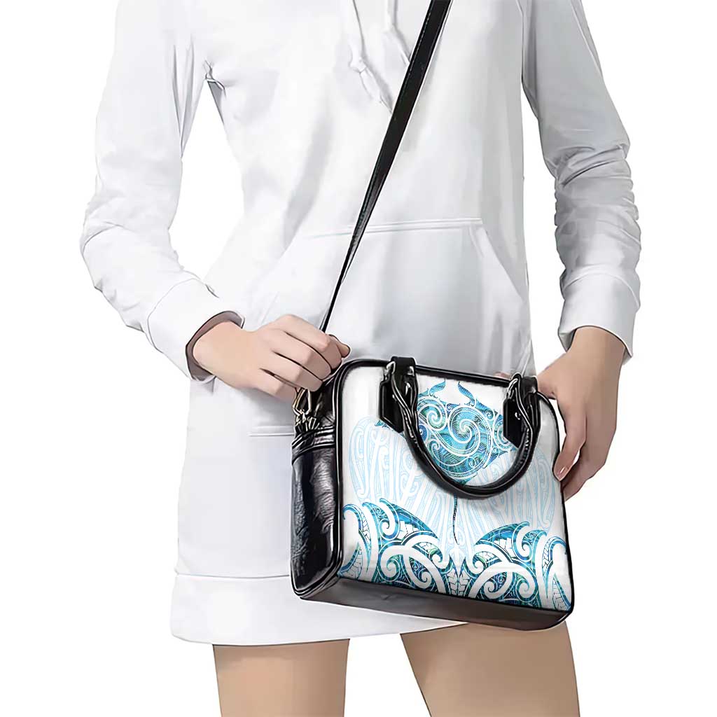 New Zealand Manta Ray Tattoo Shoulder Handbag Aotearoa Maori Haehae Paua Shell - Aussie Hoodie