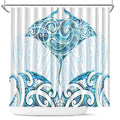 New Zealand Manta Ray Tattoo Shower Curtain Aotearoa Maori Haehae Paua Shell - Aussie Hoodie
