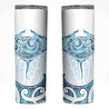 New Zealand Manta Ray Tattoo Skinny Tumbler Aotearoa Maori Haehae Paua Shell - Aussie Hoodie